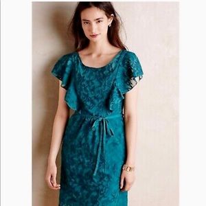 Anthro moulinette soeurs flutter teal dress.